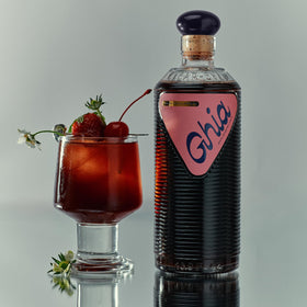 Bar setup featuring Ghia Berry Aperitif as a sophisticated non-alcoholic option