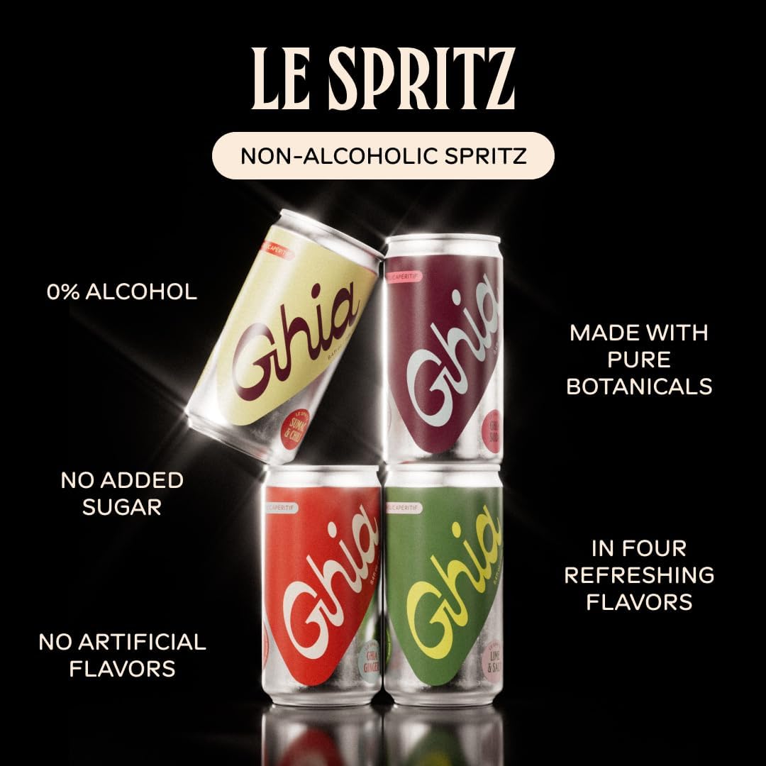 Ghia Le Spritz Soda can—crisp, zero-proof refreshment for casual gatherings.