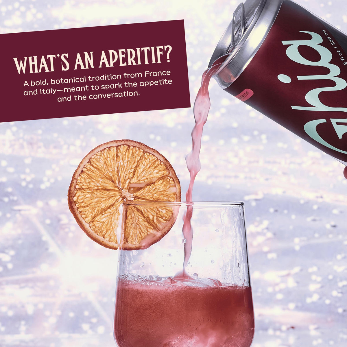 Ghia Le Spritz Sumac & Chili can—bold flavor for lively toasts.