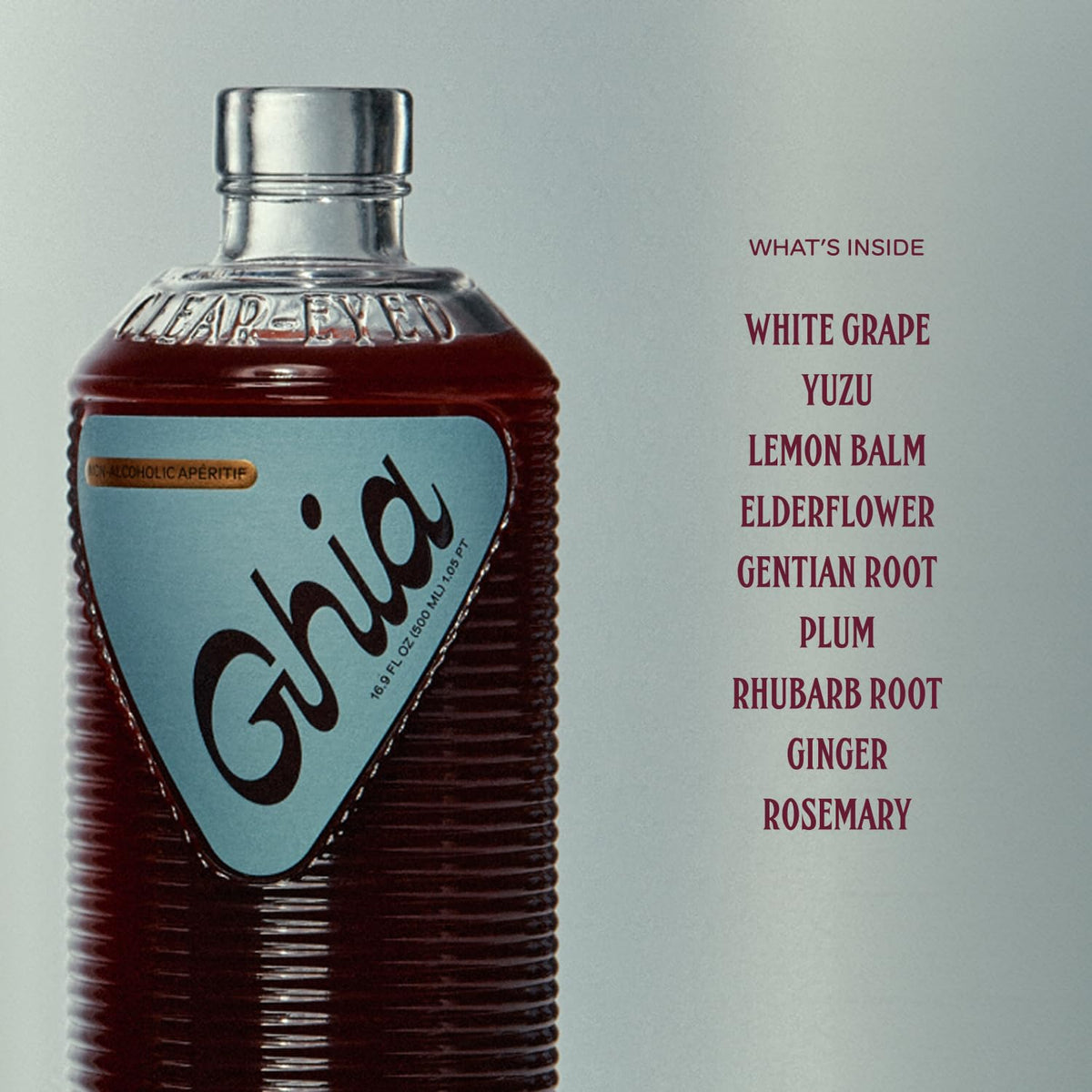 Ghia Mediterranean serving scene illustrates savoring a sparkling, non-alcoholic aperitif.