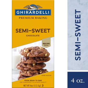 Melted Ghirardelli semi-sweet chocolate creates a glossy ganache for desserts