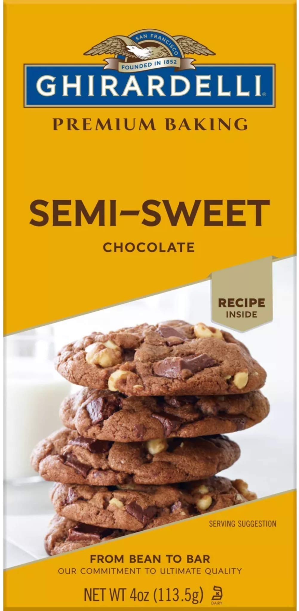 Ghirardelli semi-sweet bars pack of 6 neatly arranged for easy prep