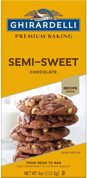 Ghirardelli semi-sweet bars pack of 6 neatly arranged for easy prep