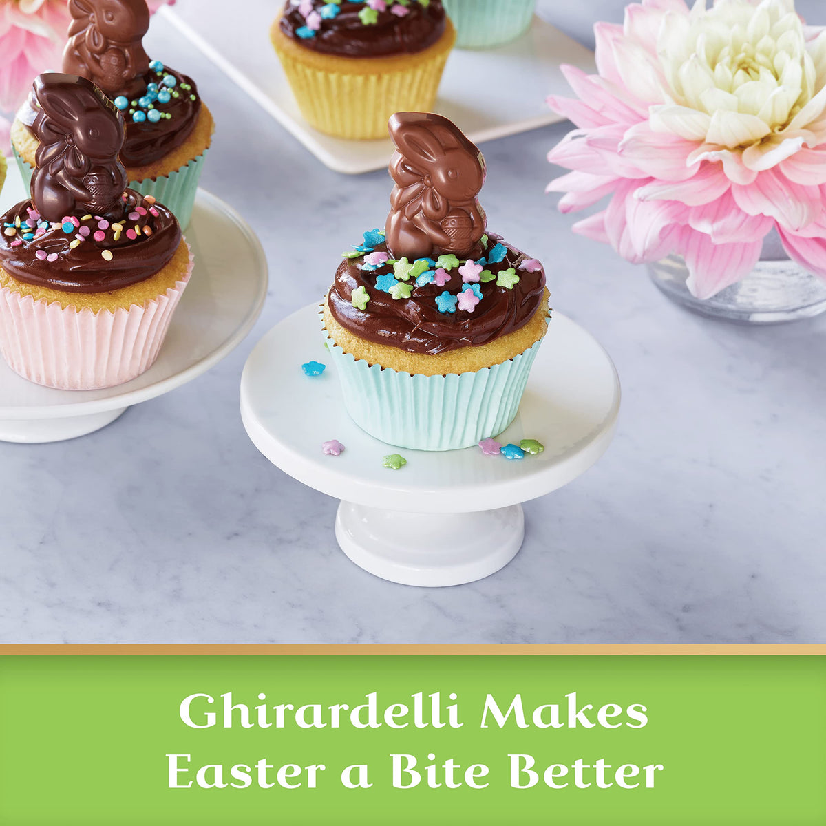 Ghirardelli Bunnies milk chocolate variety ideal for Easter candy bowls.