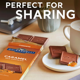 Ghirardelli caramel milk chocolate squares bar 10-bars pack ready for gifting.