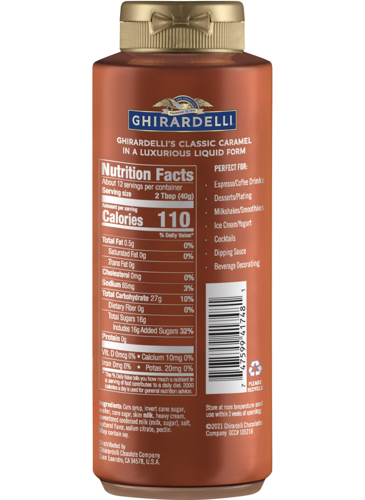Ghirardelli Caramel Sauce pouring over pancakes for warm sweetness.