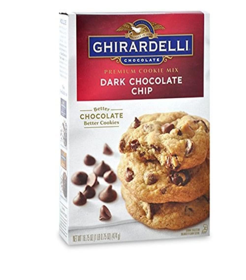 Ghirardelli cookie dough stirring shows smooth batter and even chocolate distribution.