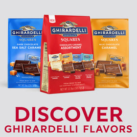 Ghirardelli dark chocolate caramel square featuring rich cocoa, perfect for indulgent moments.