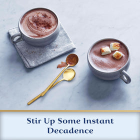 Ghirardelli hot cocoa package label highlighting premium ingredients