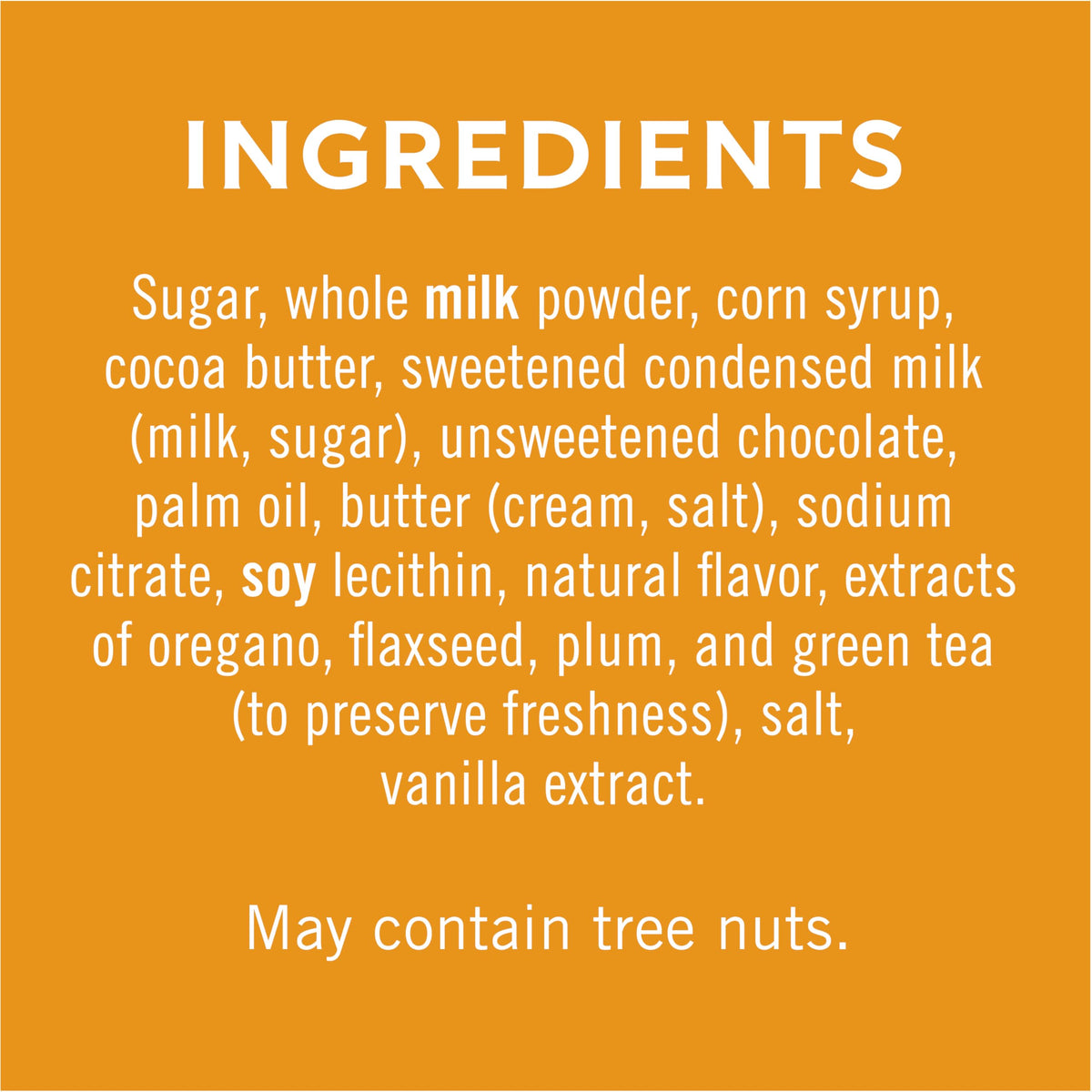 Kosher-certified Ghirardelli packaging highlights quality and care.