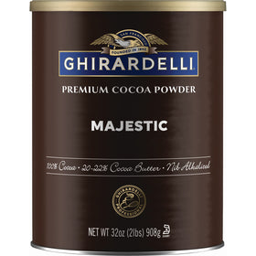 Ghirardelli Majestic Dutch Cocoa Powder packaging signals premium baking quality