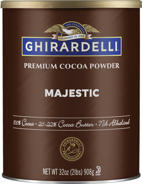 Ghirardelli Majestic Premium Cocoa Powder 32 oz can for premium baking