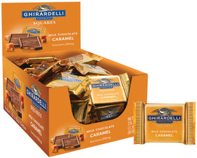 Ghirardelli Milk Caramel Squares box ready for gifting and sharing.