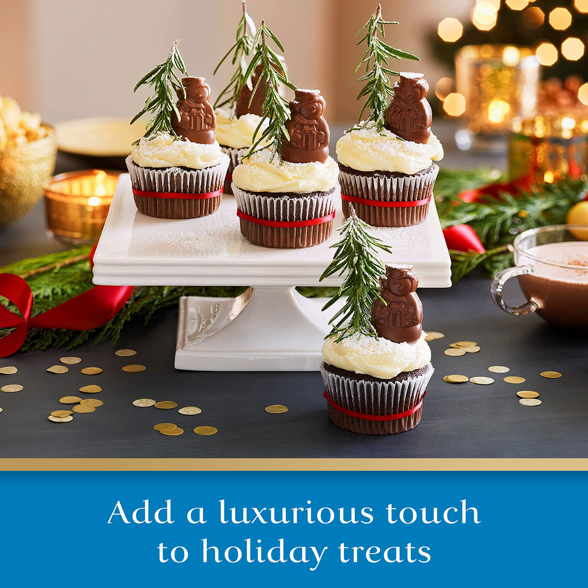 Ghirardelli milk chocolate caramel snowman highlights creamy filling and smooth melt