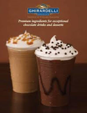 Ghirardelli Sea Salt Caramel Sauce drizzle close-up showing rich caramel.
