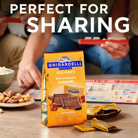 Ghirardelli squares arranged as a gift idea for celebrations.