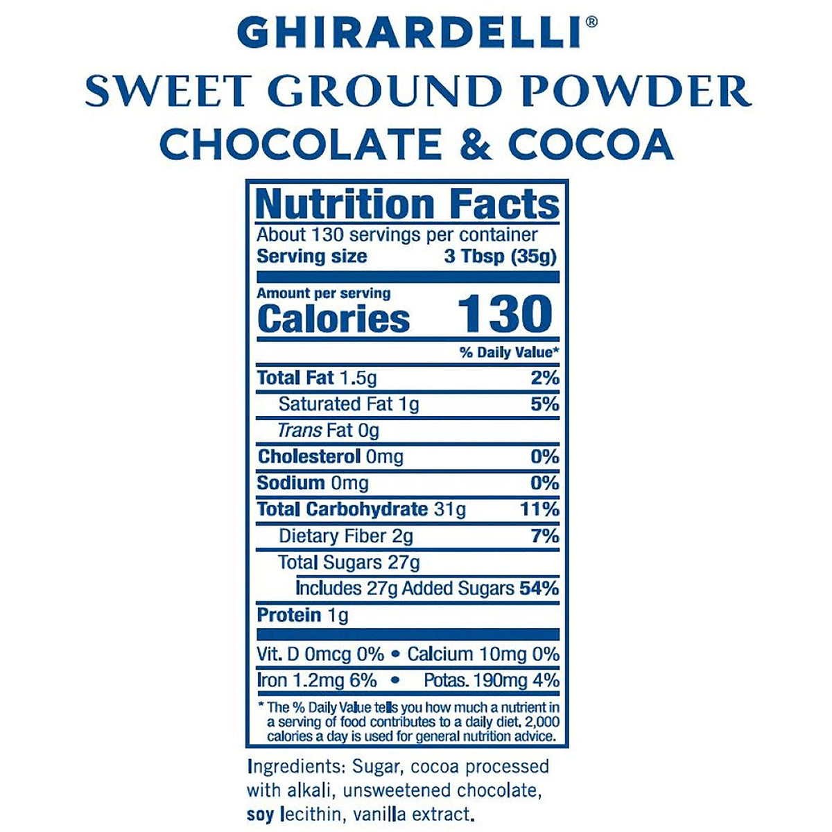 Pouring Ghirardelli Sweet Ground Chocolate into a mug for a mocha