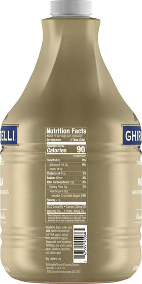 Ghirardelli Vanilla Sauce used to elevate hot coffee drinks with creaminess.