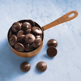 Ghirardelli wafers melted for rich ganache and mousse textures.