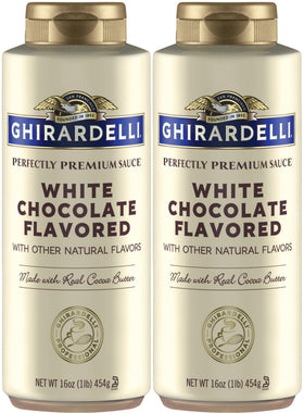 Ghirardelli White Chocolate Sauce 16oz squeeze bottle pour for desserts