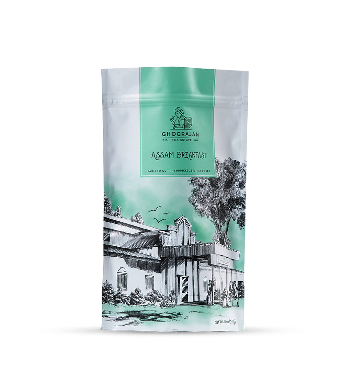 Ghograjan Tea Estate Assam Breakfast pack shows robust flavor for a bold morning.