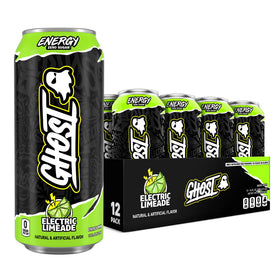 GHOST Energy Electric Limeade 16oz can for steady energy and focus.