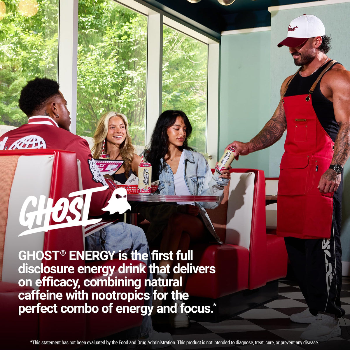 GHOST Energy Raspberry Cream poured into glass for shareable energy moments.