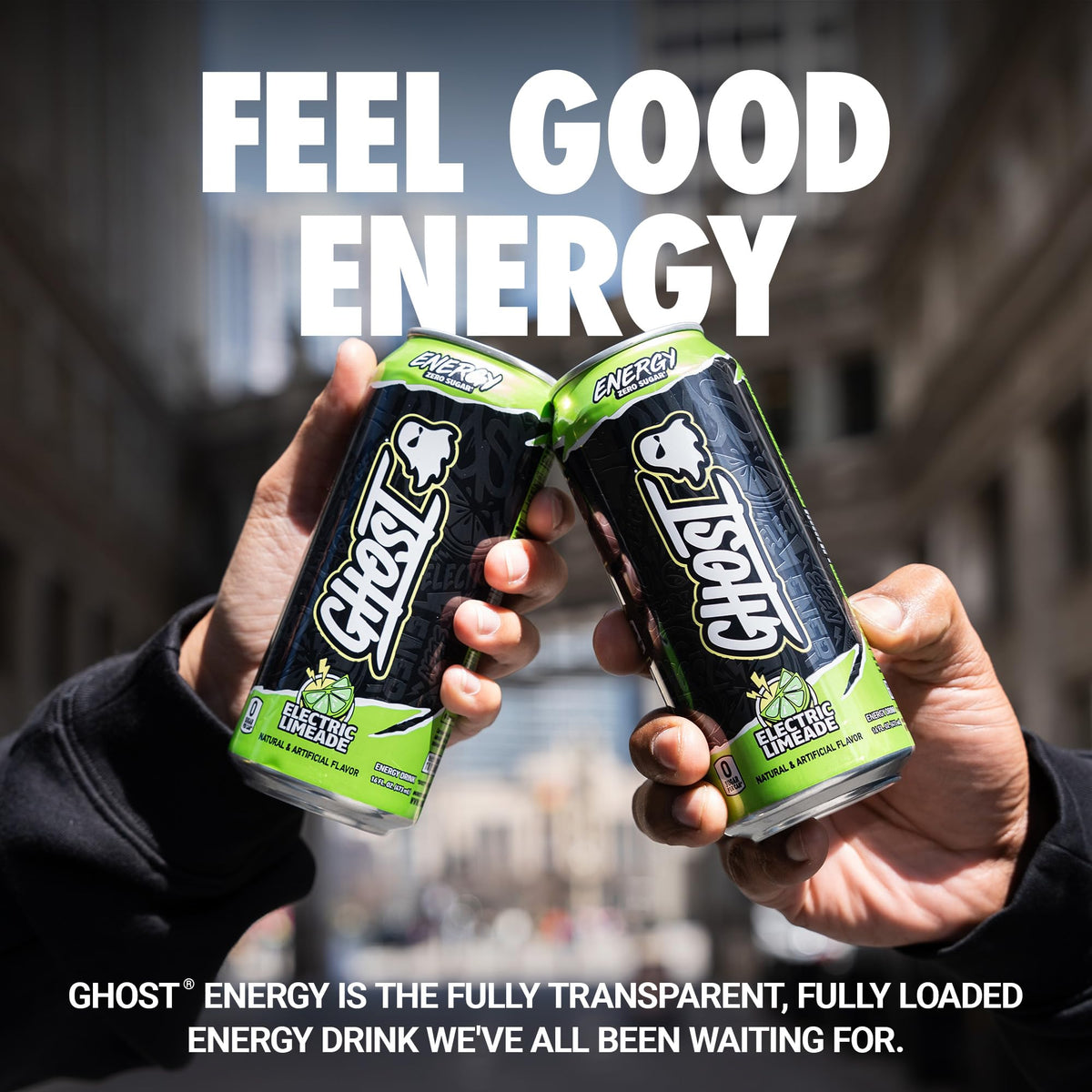 Transparent GHOST Energy label showing exact ingredients.