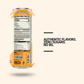 GHOST Energy Orange Cream can opened and poured into a glass for refreshment.