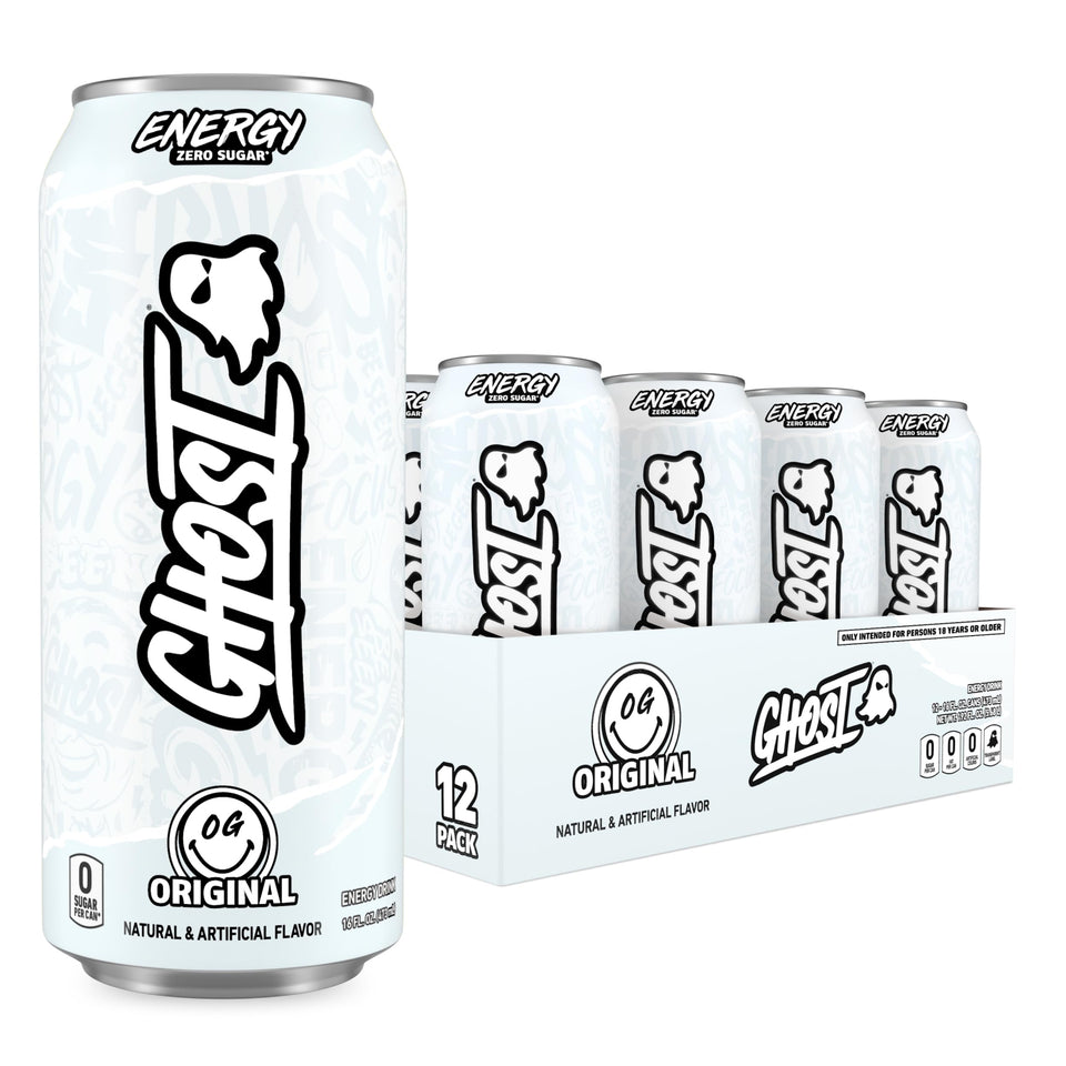 Ghost Energy Original can front view highlights bold branding and quick energy on the go.