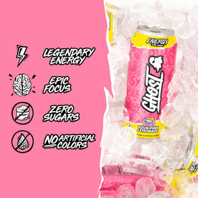 GHOST Energy Sour Pink Lemonade 12-pack ready for sharing during workouts or study sessions.