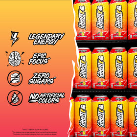 Ghost Energy Strawbango can back panel detail, shows no sugars and vegan claim