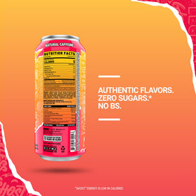 Ghost Energy Strawbango can pouring with cool mist, ideal pre-workout refresh