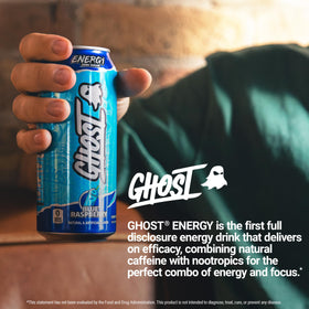 GHOST Energy vegan gluten-free symbol indicating dietary inclusivity.
