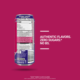 Close-up of Ghost Energy label with 200 mg caffeine detail.