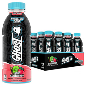 Ghost Hydration Kiwi Strawberry bottle ready for on the go hydration during workouts.
