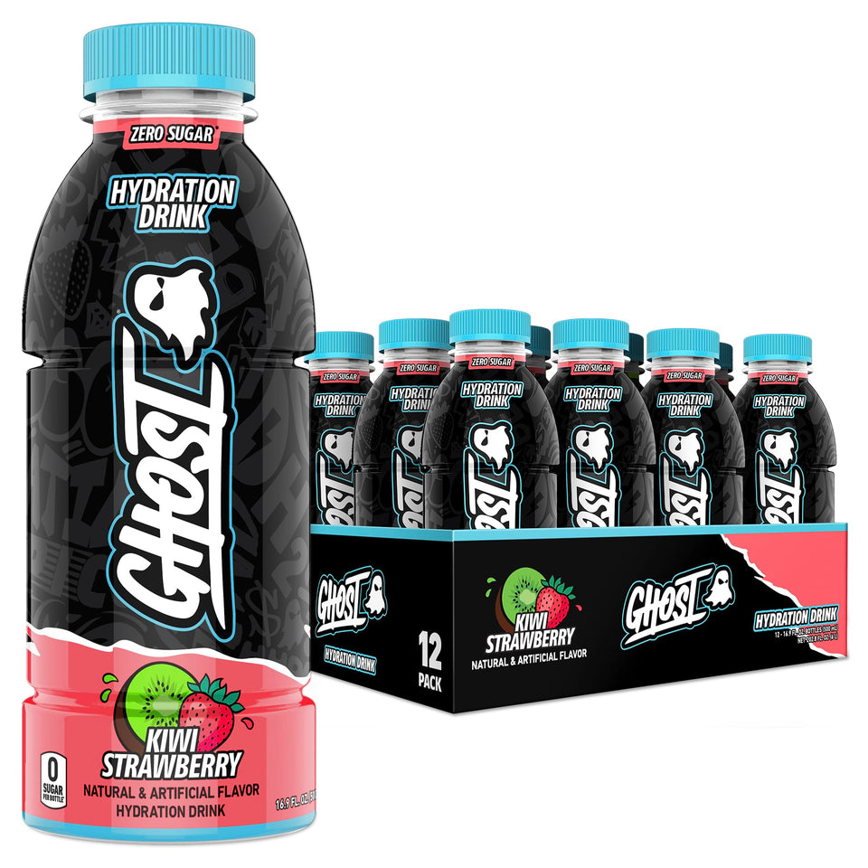 Ghost Hydration Kiwi Strawberry bottle ready for on the go hydration during workouts.