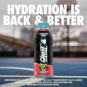 Ghost Hydration Kiwi Strawberry pour showing a crisp zero sugar refreshment.