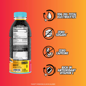 Ghost Hydration Strawbango glass presents a vibrant, energizing flavor during post-workout recovery.