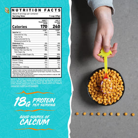 GHOST Protein Cereal with color-changing spoon included for serving convenience.