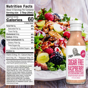 G Hughes raspberry sugar-free dressing bottle, bright fruit notes for refreshing salads.