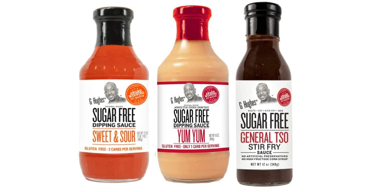 G Hughes Sugar Free Asian Sauces Variety Pack bottle for gluten-free, low-carb stir-fries