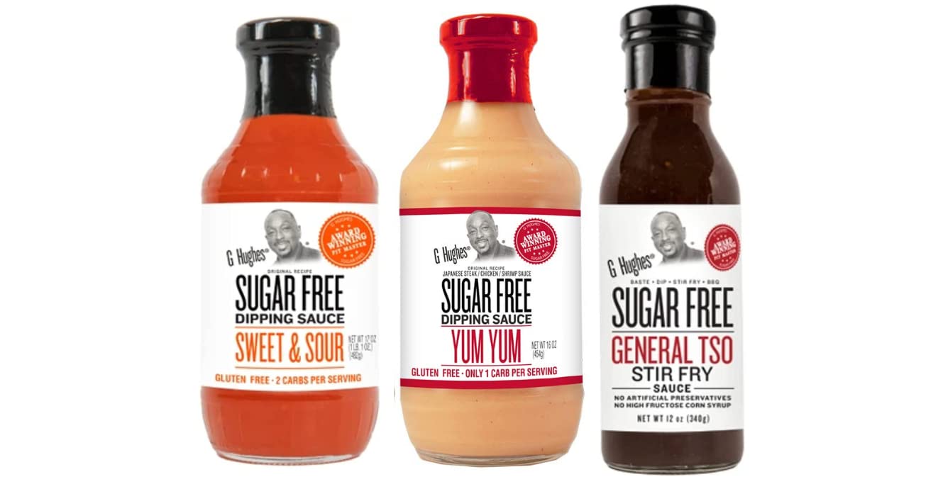 G Hughes Sugar Free Asian Sauces Variety Pack bottle for gluten-free, low-carb stir-fries