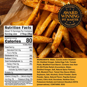 Fries dipped in G Hughes Sugar Free Fancy Fry sauce with glossy glaze