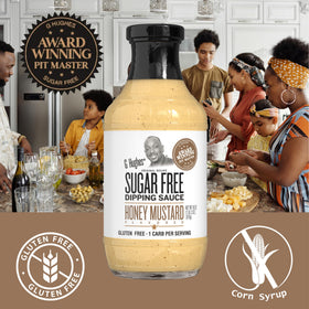 Bottle shown with gluten free icon near the kitchen setup