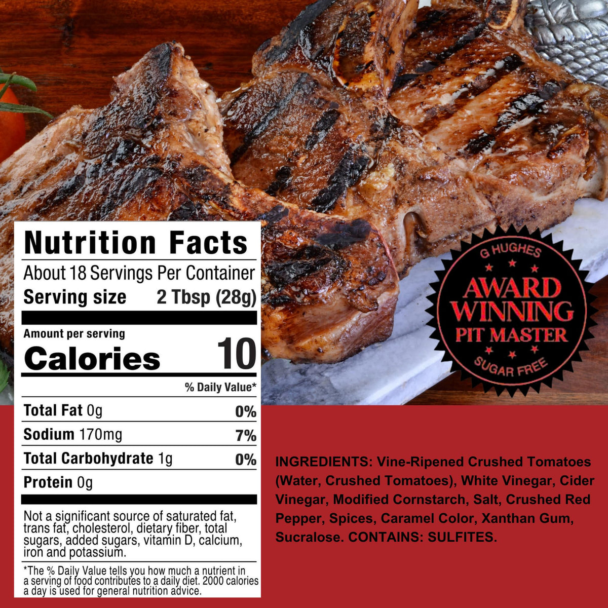 G Hughes Sugar Free Sweet Heat ribs glaze adds smoky flavor