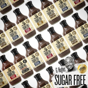 G Hughes Sugar Free BBQ bottle close-up to showcase non-sugar recipe versatility