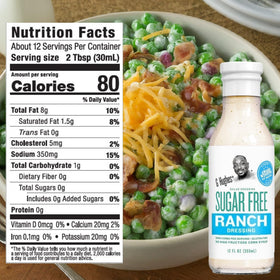 G Hughes Sugar Free Italian dressing bottle adds zesty flavor.