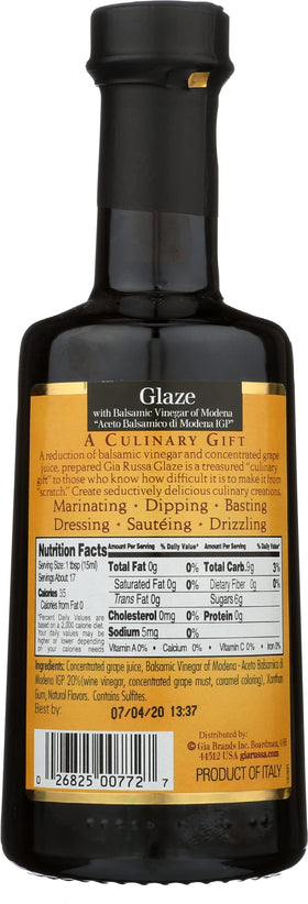 Gia Russa Balsamic Glaze glossy finish ideal for drizzling over roasted vegetables