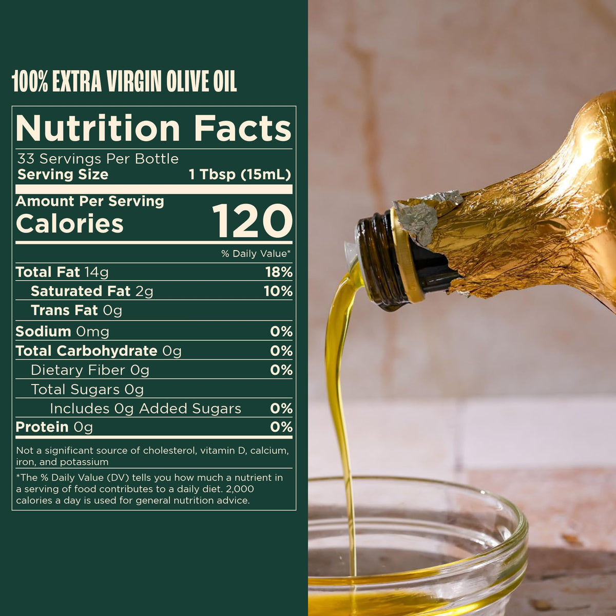 Giadzy extra virgin olive oil pour shows unfiltered, vibrant finishing touch.